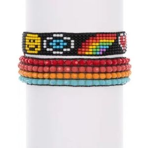 AYOUNIK Beaded Sliding Knot Bracelet Set Of Two